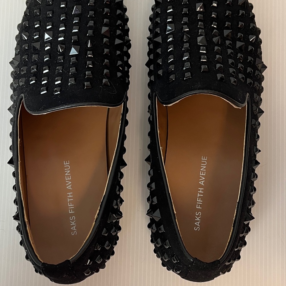Silvio Men’s Black Studded Loafers v2275 - Picture 6 of 10